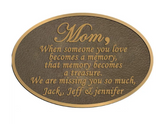 Loss of Mother Memorial: Engraved Brass Plaque